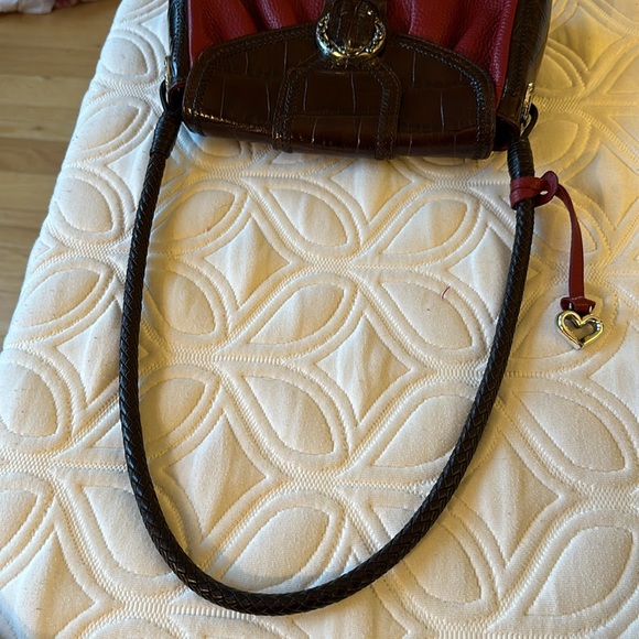 💋💋Brighton Pocketbook - Red & Brown Leather with Silver Hardware- Shoulderbag - Picture 13 of 14